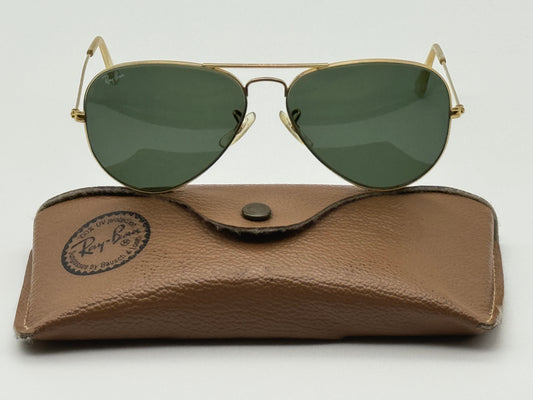 Ray-Ban Vintage Aviator B&L 58mm Gold G 15 none polarized lens Preowend