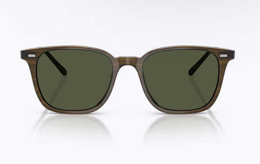 Oliver Peoples Laedin 52mm Olivewood Acetate / G-15 Crystal OV5614SU 182152 Preowned