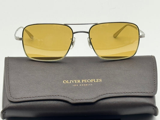 Oliver Peoples Victory L.A. 54mm OV1246ST Silver Mustard 50360F Titanium made in Japan
