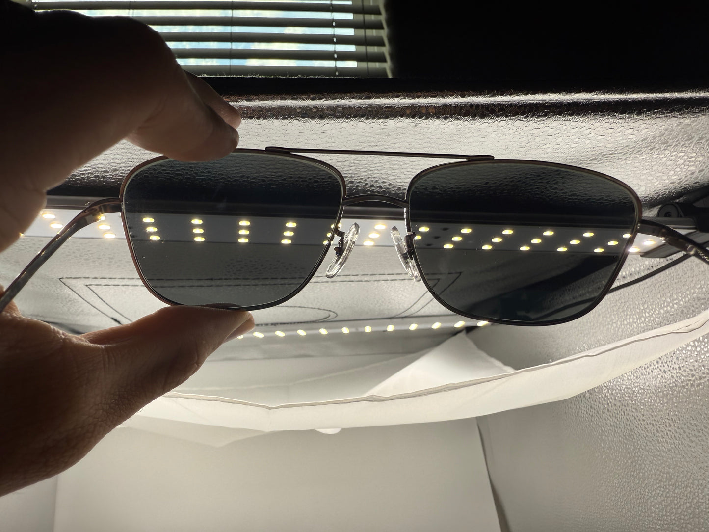 Oliver Peoples Shaefer VFX POLARIZED 55mm OV 1146 ST 504/7C Titanium Silver With Additional Blue Photochromic Lenses PREOWNED