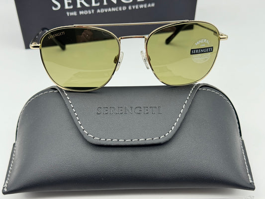Serengeti Carroll Shiny Light Gold 53mm Photochromic 555nm None Polarized Italy New