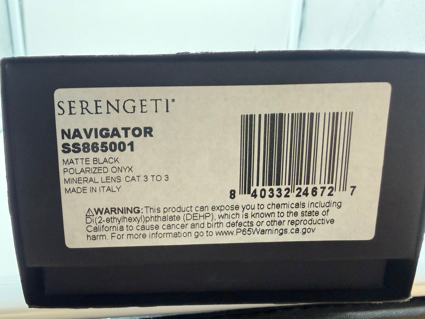 Serengeti Navigator 55mm Matte Black / Onyx Mineral Polarized Photochromic Italy NEW