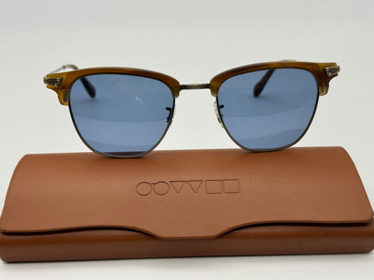 Oliver Peoples Banks Sun 49mm 5123 /82 OV 1145 Antique Gold Blue Preowned Read Description