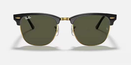 Ray-Ban Original Clubmaster 49mm Black / Gold G15 RB 3016 W0365 Italy NEW