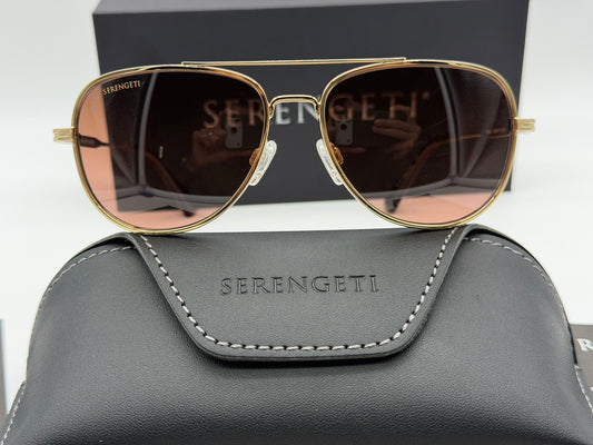 Serengeti Trailblazer 58mm Gold / Drivers Gradient Polarized Mineral Glass Itlay NEW