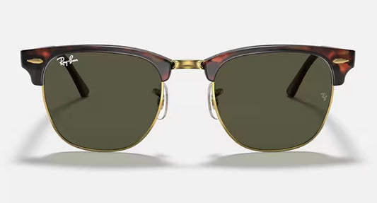 Ray-Ban Clubmaster 51mm RB 3016 Mock Tortoise Gold / G 15 Green W0366 NEW