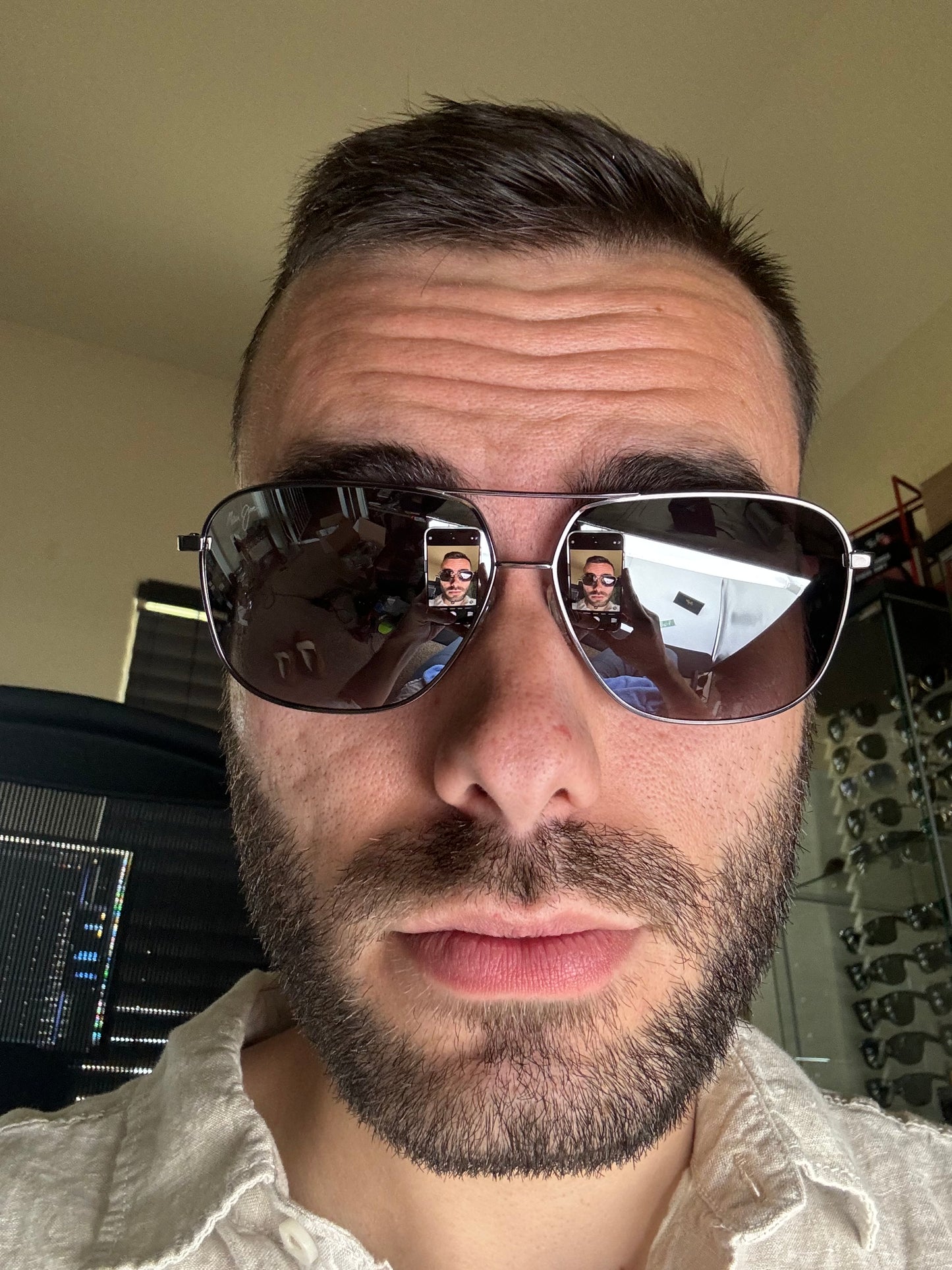 MAUI JIM KAMI 62mm MJ 778-02D GUNMETAL / SILVER BLACK POLARIZED AVIATOR NEW Missing box