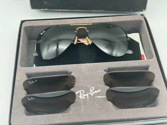 Ray Ban FLIP OUT RB 3460 Aviator 59mm 3 Lenses ORIGINAL BOX Preowned