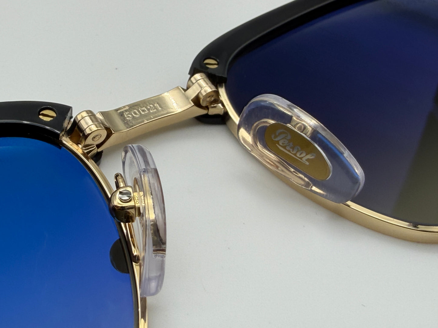 Persol PO 3375 S 50mm Folding Clubmaster Black / Gold - Gray Gradient 122571 Italy Open Box