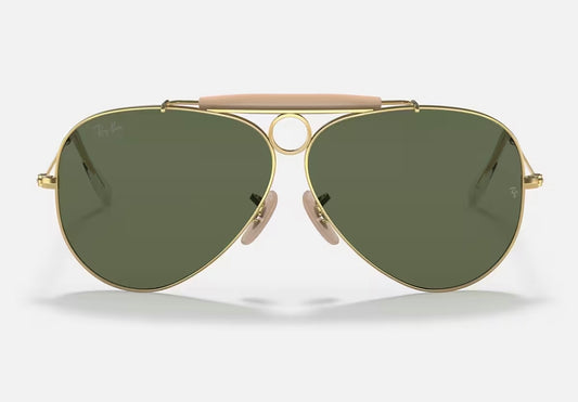 Ray-Ban Shooter 58mm Aviation Collection Limited Edition RB3138 W3401 G-15 Gold NEW