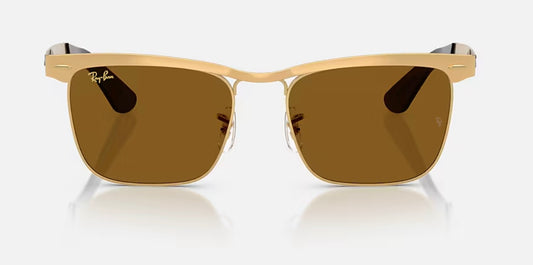 Ray-Ban Wayfarer Deluxe 53mm Matte Sandblasted Legend Gold / B 15 Glass Lens RB3875 927631 NEW