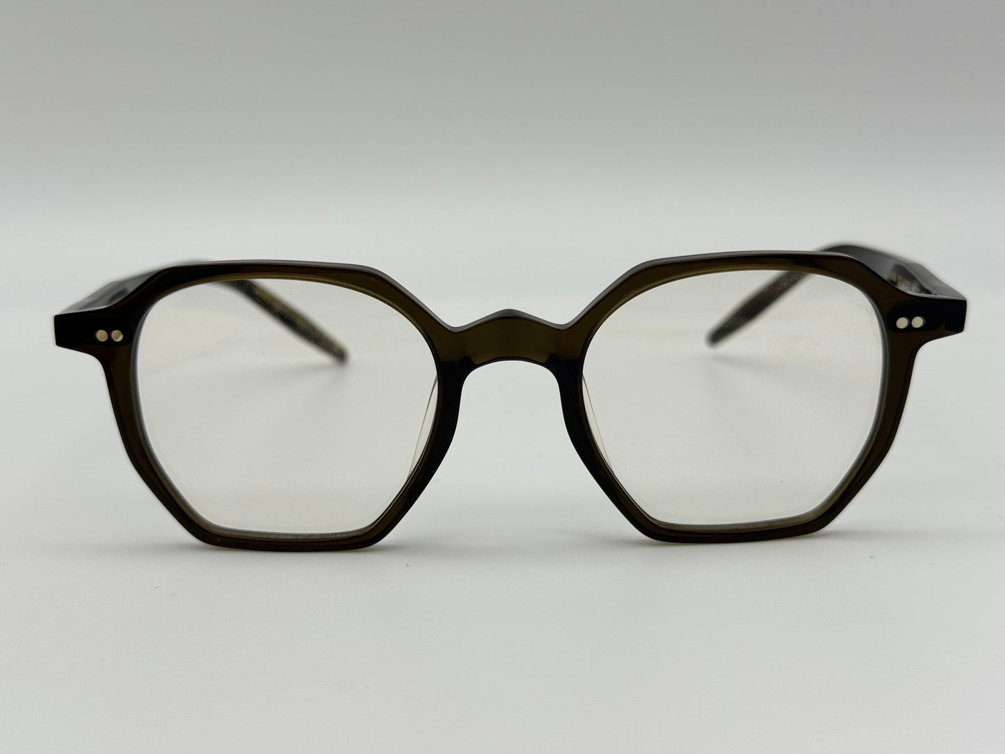 Oliver Peoples G. Ponti 5 47mm Dark Military Olive / Brown Antique Gold clip OV 5489 1576 JAPAN NEW