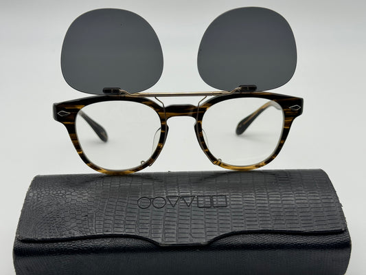 Oliver Peoples Tokyo 48mm Maison Kitsune With Flip Up Sunglass Clip Made in Japan Preowned