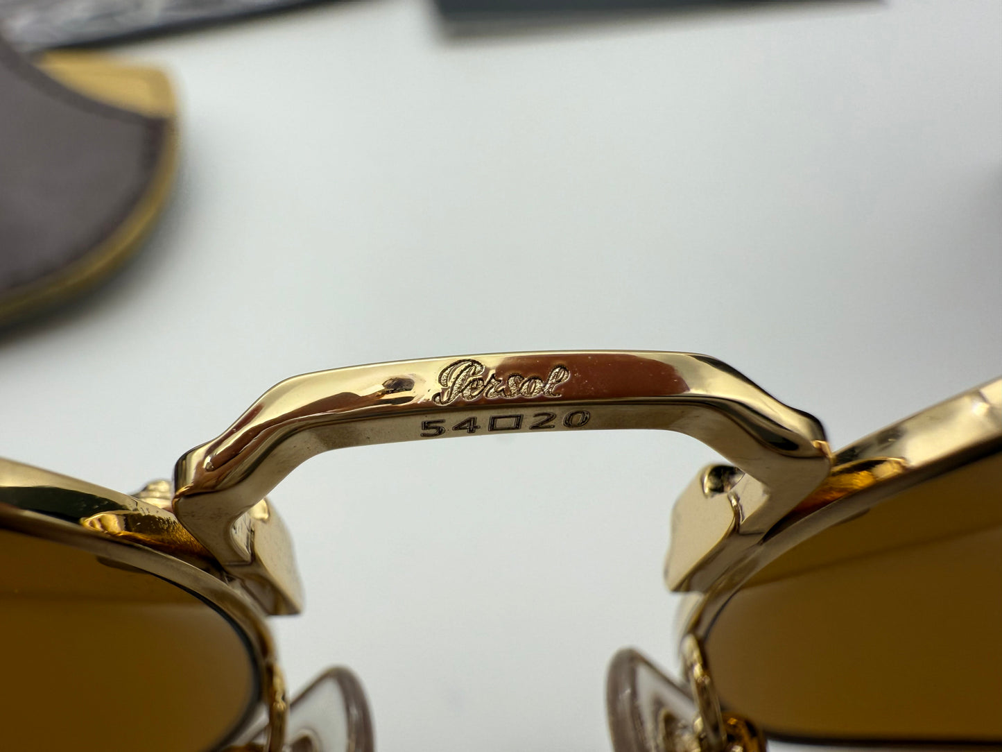 Persol PO 2490 54mm Gold / Brown Glass Lenses 1142/ 33 Italy NEW