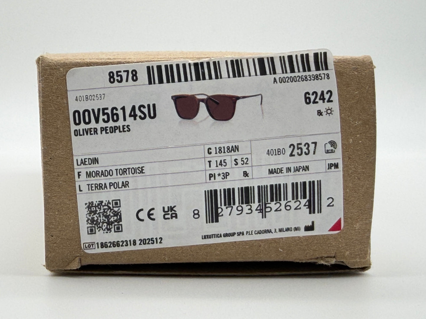 Oliver Peoples Laedin 52mm Morado Tortoise / Terra Polarized Crystal OV 5614 Japan NEW