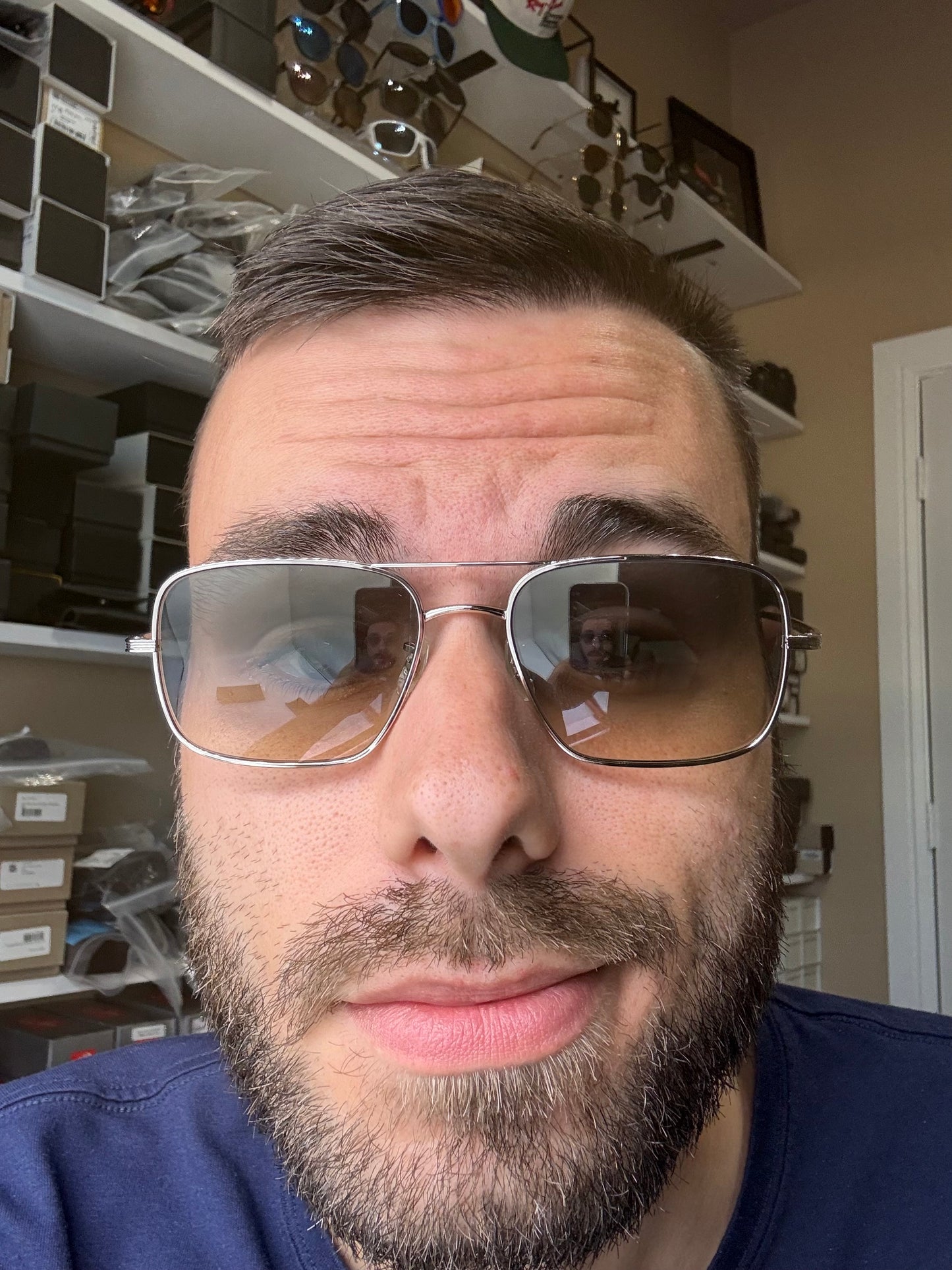 Oliver Peoples Victory The Row LA 54mm Silver Titanium / Shale Gradient Sunglasses OV 1246ST 503632 Japan Preowned