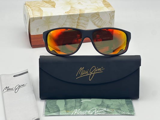 Maui Jim Kaiwi Channel 62mm Burgundy Stripe Hawaii Lava 62mm NEW