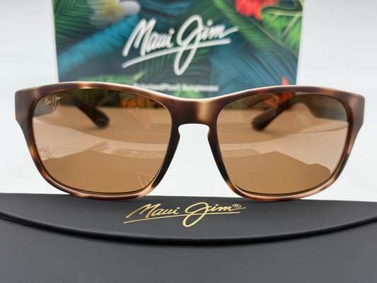 Maui Jim Mixed Plate 58mm H721-10MR Matte Tortoise Rubber / HCL Bronze Polarized Super Thin Glass Italy NEW