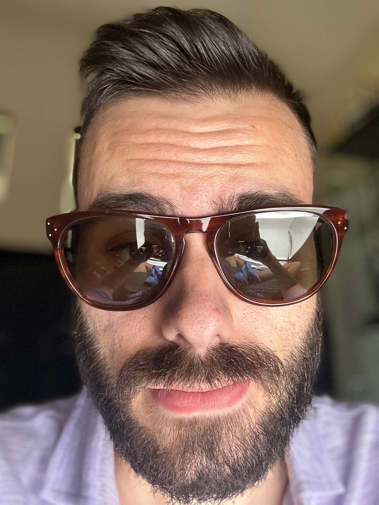 Oliver Peoples Daddy B 58mm OV 5091 4616 Stripped Amber Polarized Japan Preowned