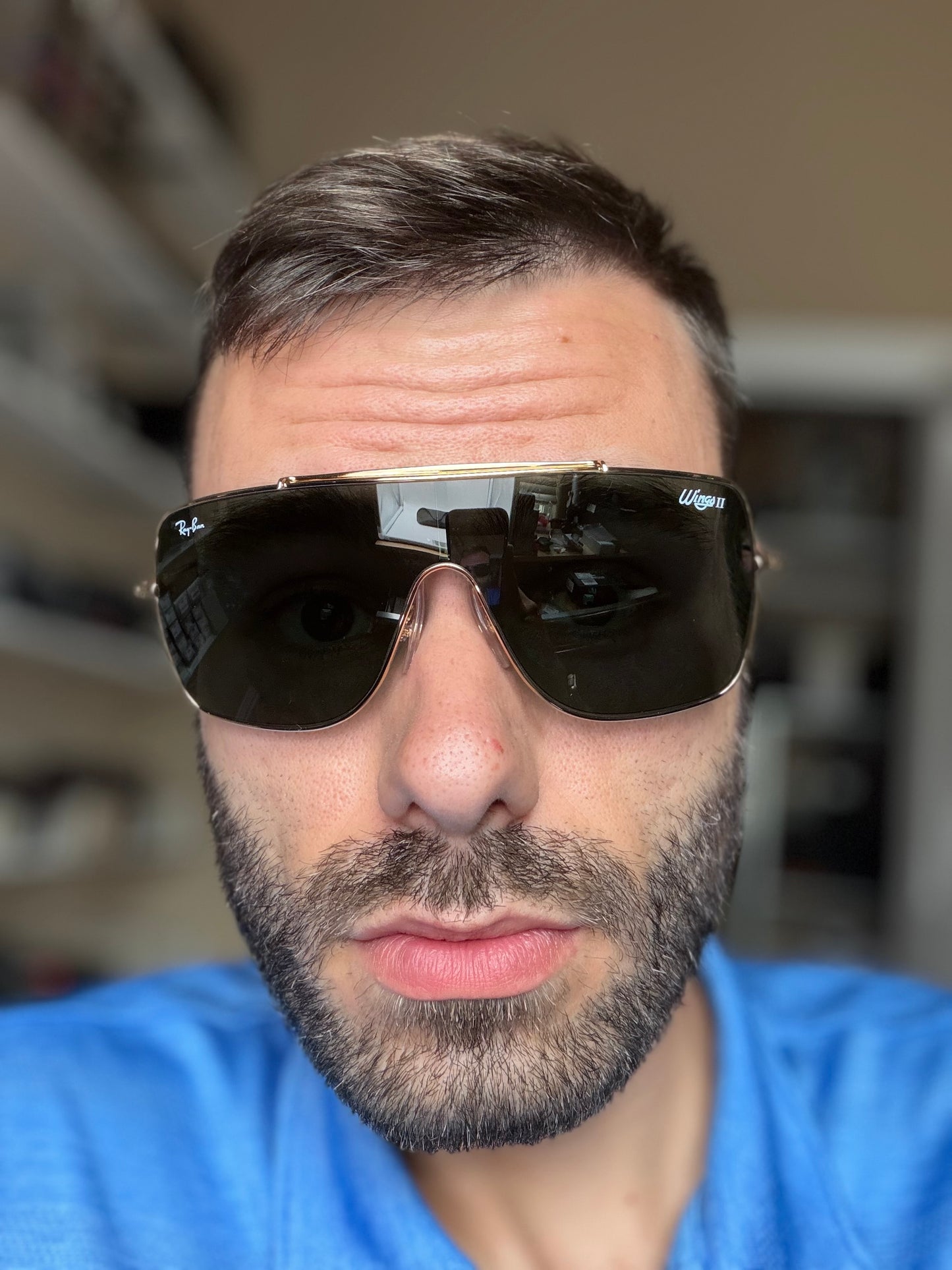 Ray-Ban Wings II RB 3697 Gold / Dark Green 905 / 071 Itlay NEW