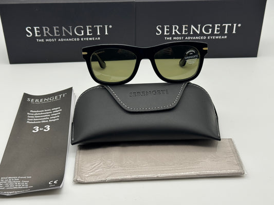 Serengeti FOYT 53mm Shiny Black Transparent Polarized 555nm Photochromic SS549004 NEW