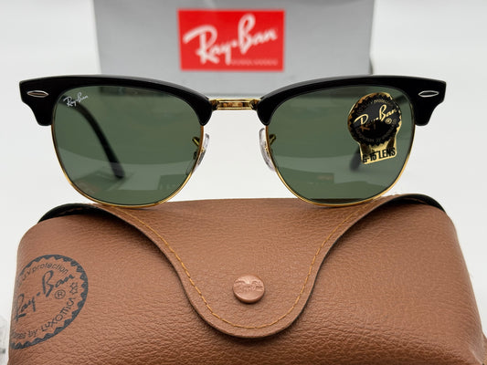 Ray Ban Original Clubmaster 49mm Custom Silver / Gold RB 3016 Italy NEW