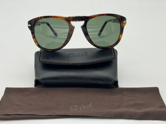 Persol 714 Folding 52mm Caffe 108/58 Polarized Gray Glass Lens Preowned