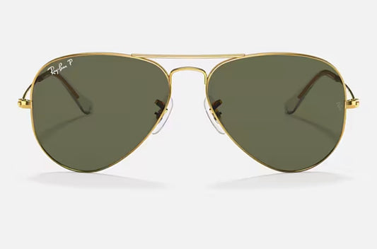 Ray-Ban Aviator 55mm Gold / G-15 Polarized Glass Lens RB 3025 001/58 Italy NEW
