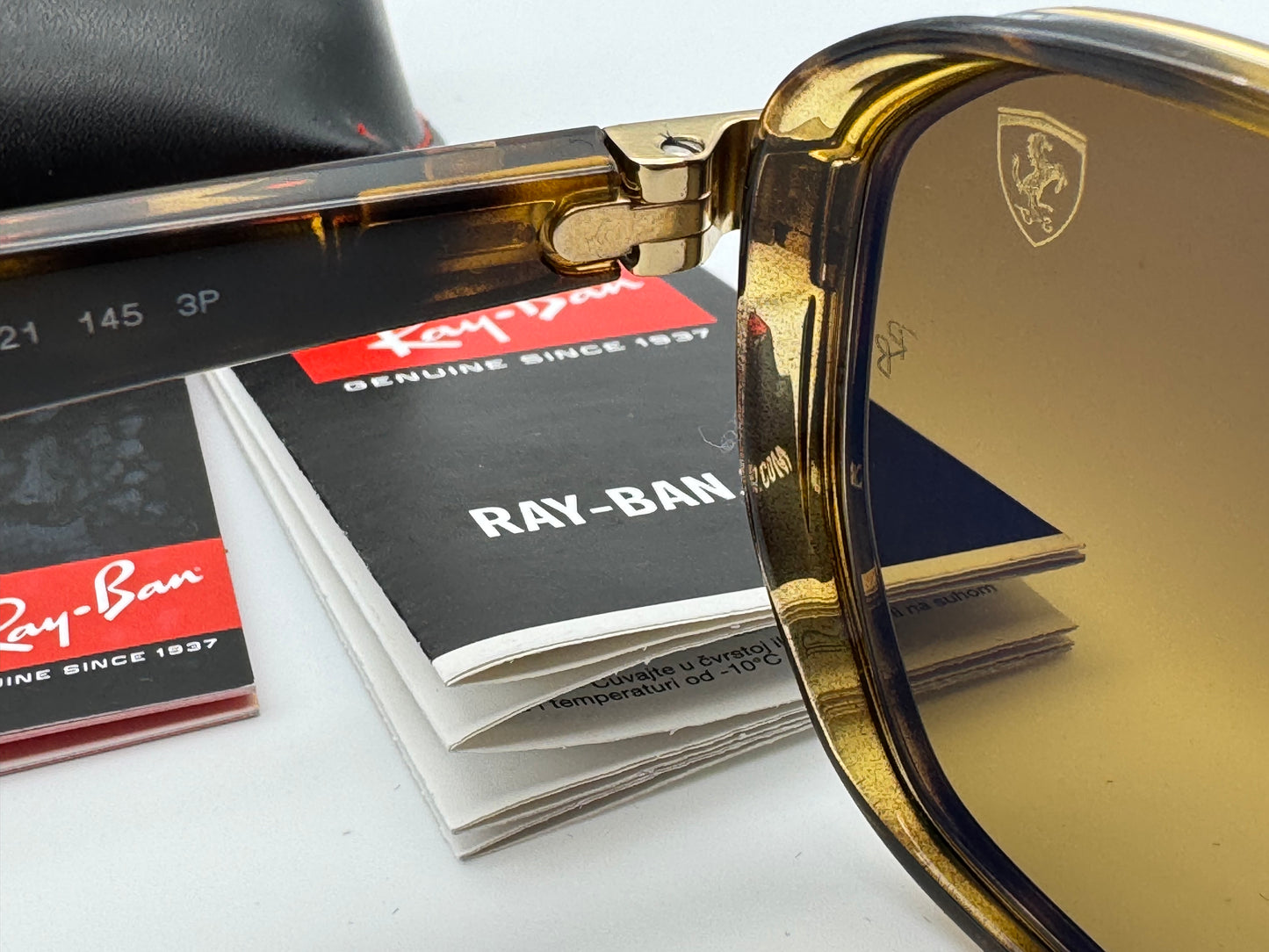 Ray-Ban RB 3674 Ferrari SCUDERIA 50mm Gold / Brown Mirror Gray Polarized Italy NEW