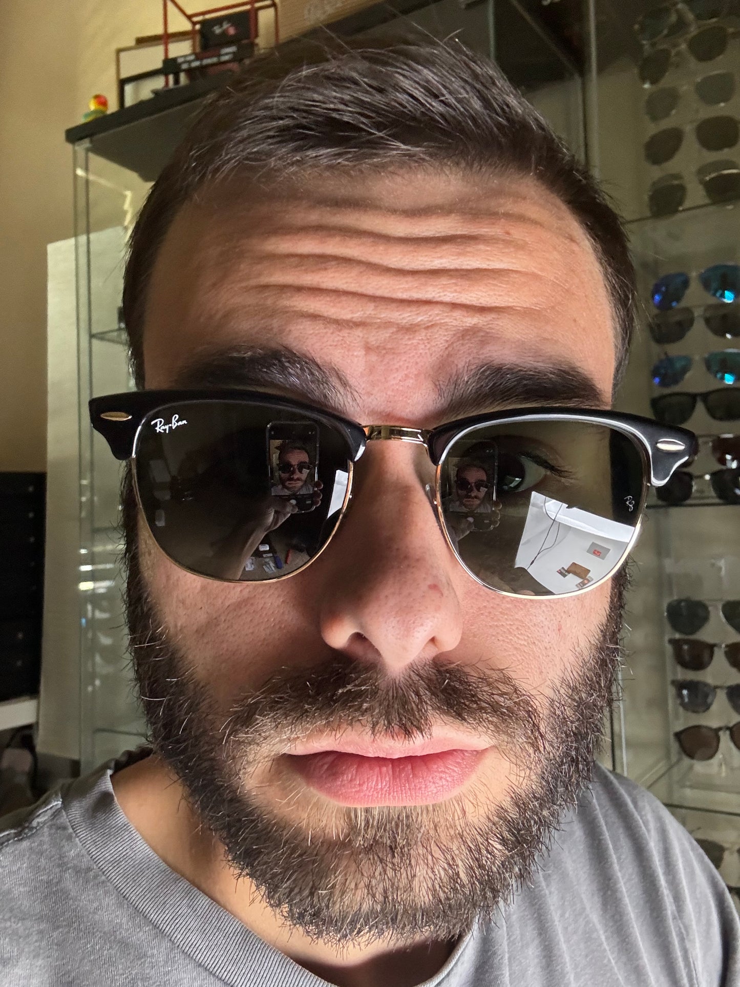 Ray-Ban Clubmaster 51mm Black / Gold G-15 W0365 RB3016 Italy New