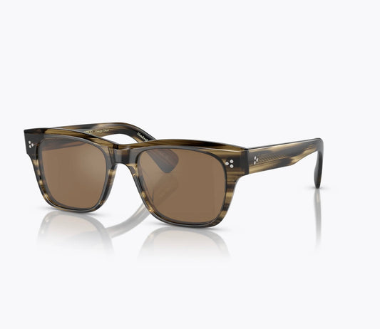 Oliver Peoples Birell Sun 52mm Oliver Smoke Cognac Mirror OV 5524 SU 1719G8 Factory Defect Read Description