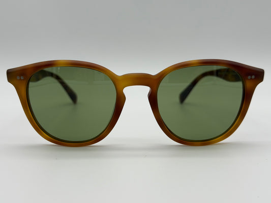 Oliver Peoples Desmon 50mm Matte Light Brown / Vibrant Green Sunglasses OV 5454 SU 14834E Italy Preowned