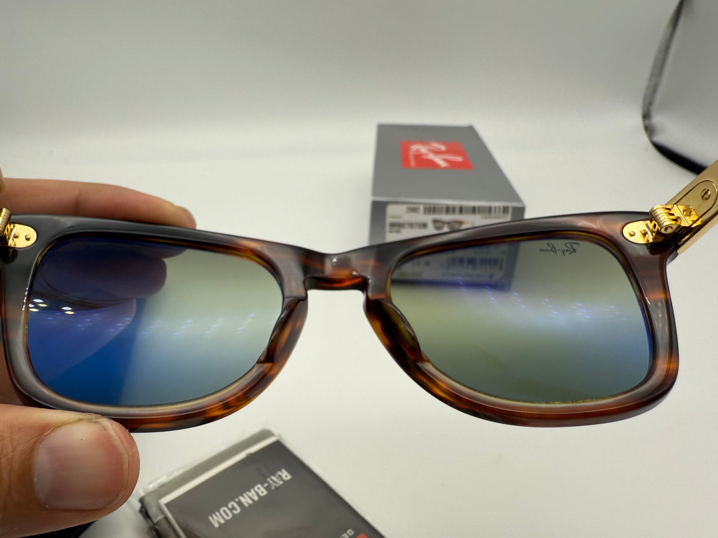 Ray-Ban RB 0707 SM 53mm Stripped Havana / Green Vintage 954 / G4 Italy NEW