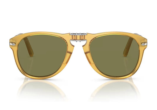 Persol PO 714 SM 54mm Steve McQueen Opal Yellow / Polarized Green 204 / P1 Italy NEW