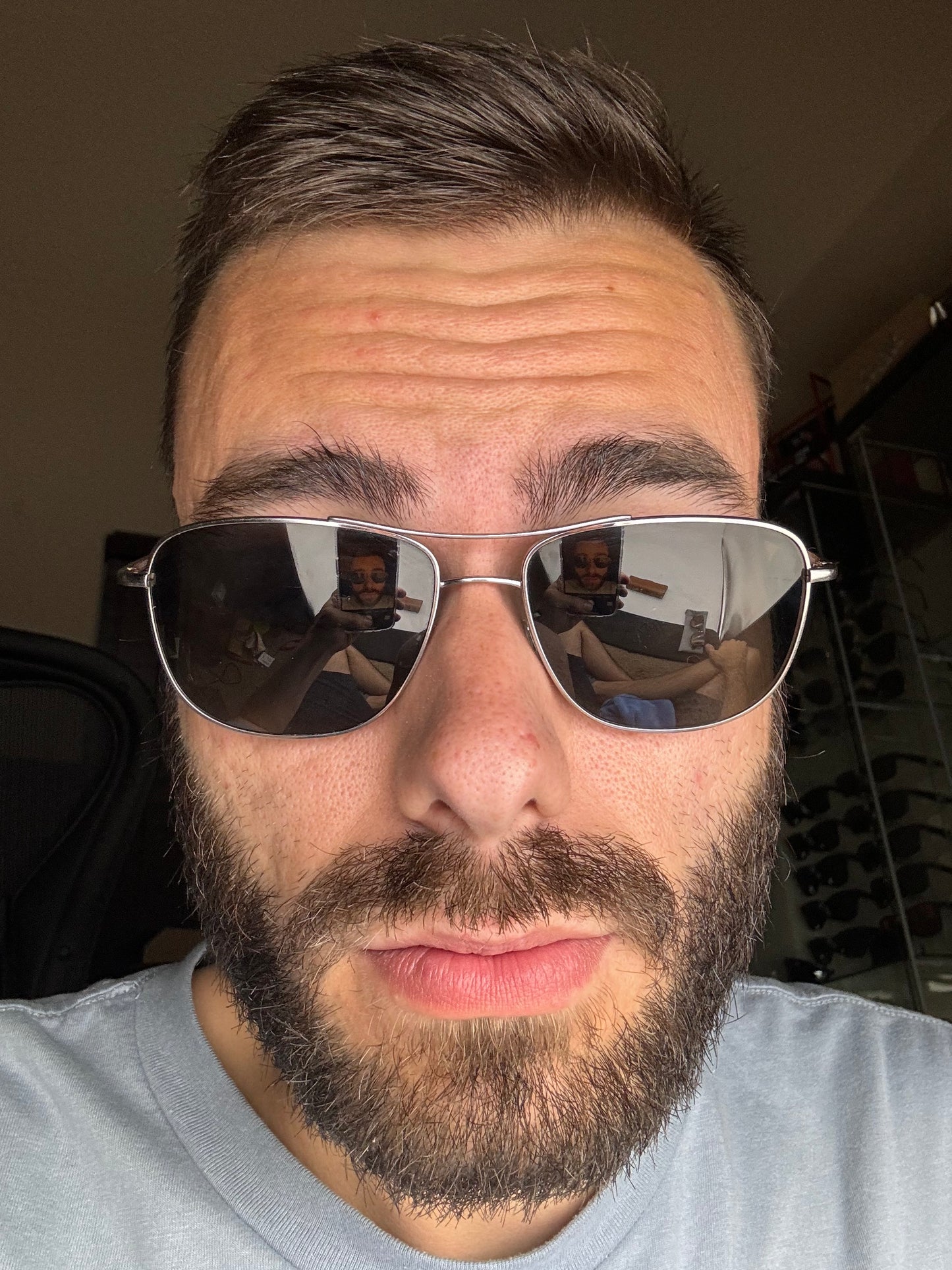 Oliver Peoples Shaefer VFX POLARIZED 55mm OV 1146 ST 504/7C Titanium Silver PREOWNED