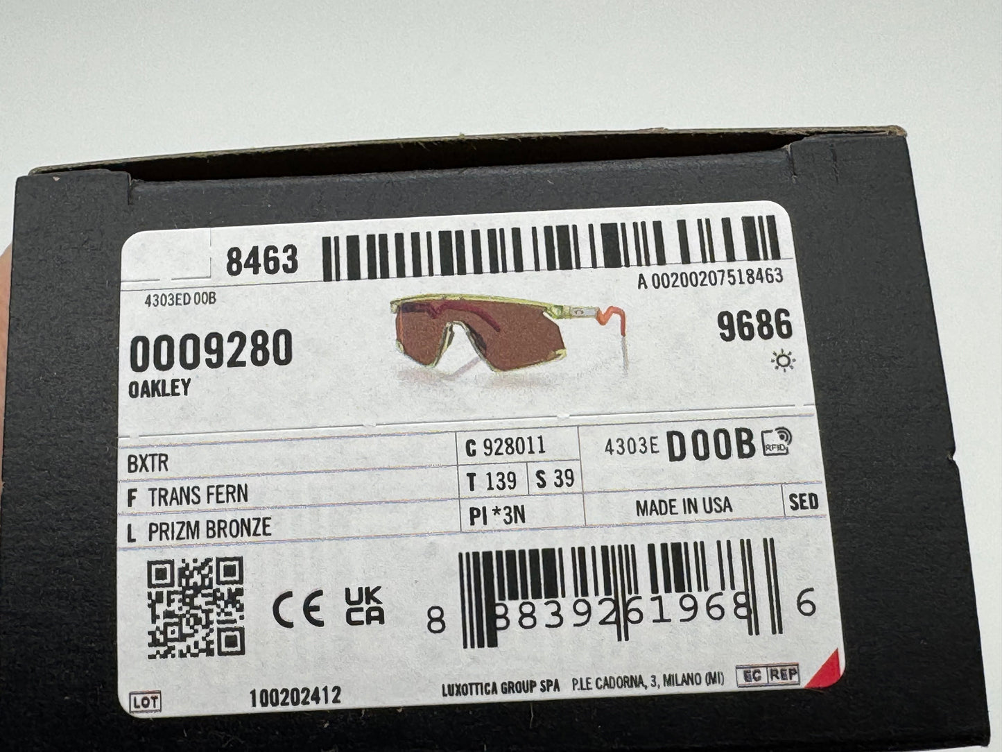 Oakley BXTR Prizm Bronze Lenses / Transparent Fern Frame NEW