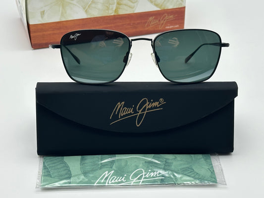 Maui Jim SPINNAKER 54mm Black Titanium POLARIZED Neutral Gray Sunglass 545-2M NEW