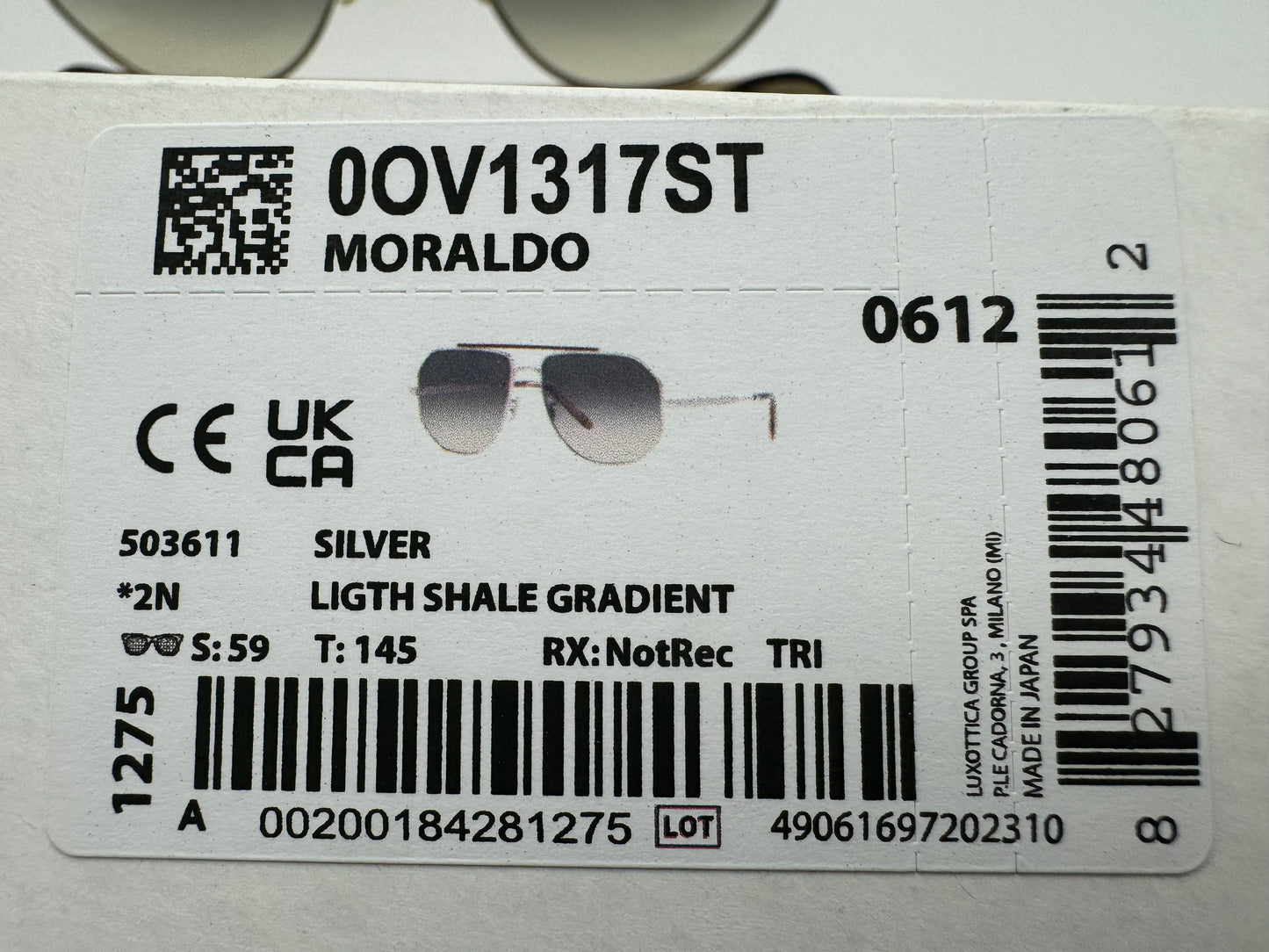 Oliver Peoples Brunello Cucinelli Moraldo 59mm OV 1317 st Silver Titanium Light Shale Gradient Japan NEW