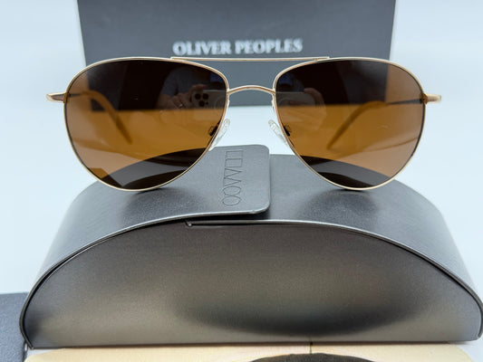 Oliver Peoples Benedict 59mm Gold / Brown Polarized VFX OV 1002-S 5035/N9 Circa 2001 NOS