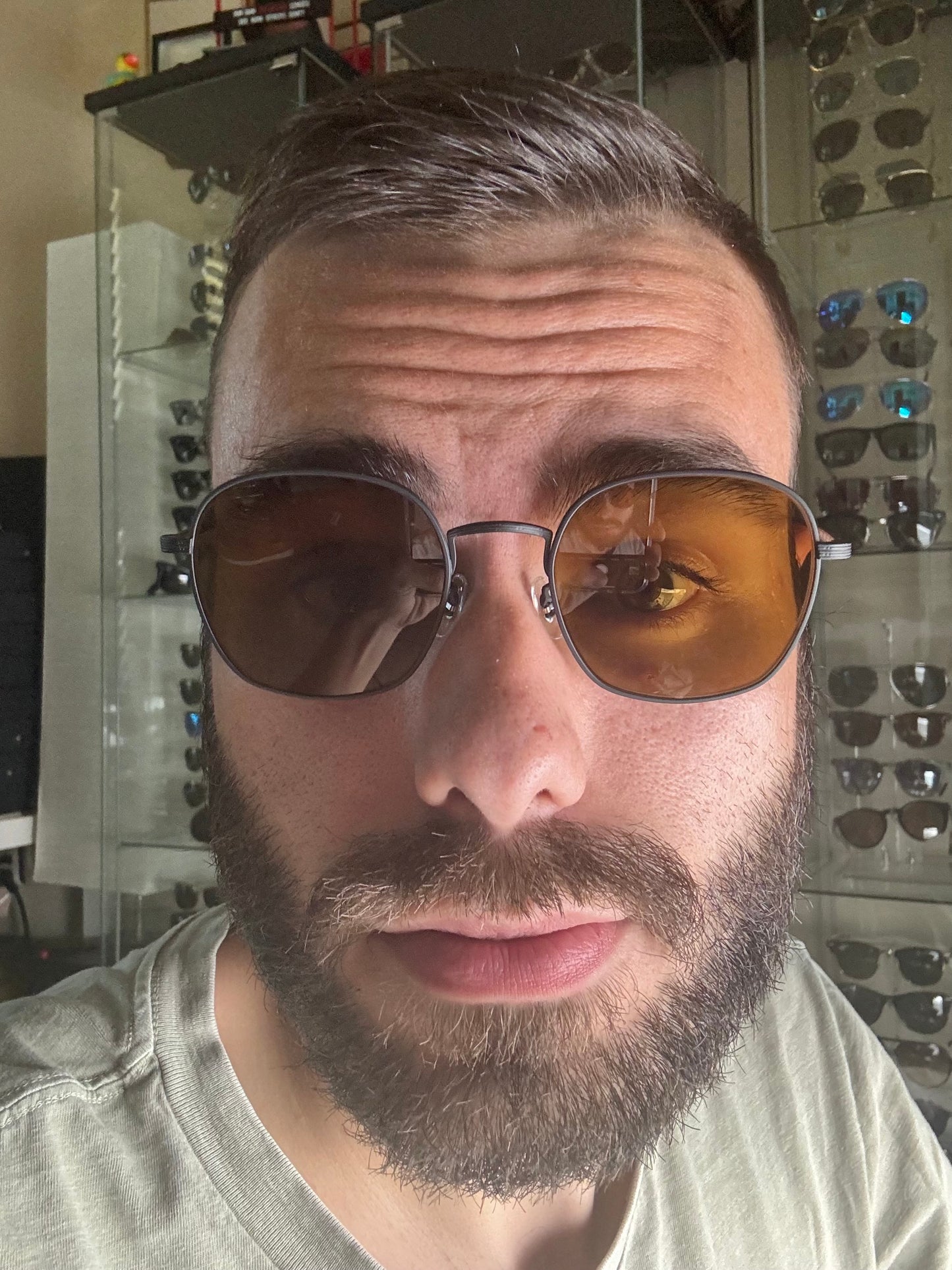 Oliver Peoples Ades 50mm Titanium Matte Black / True Brown OV 1307 506253 Japan NEW