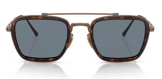 Persol PO 5012 ST 49mm Titanium Antique Gold Tortoise / Light Blue 801656 Japan NEW