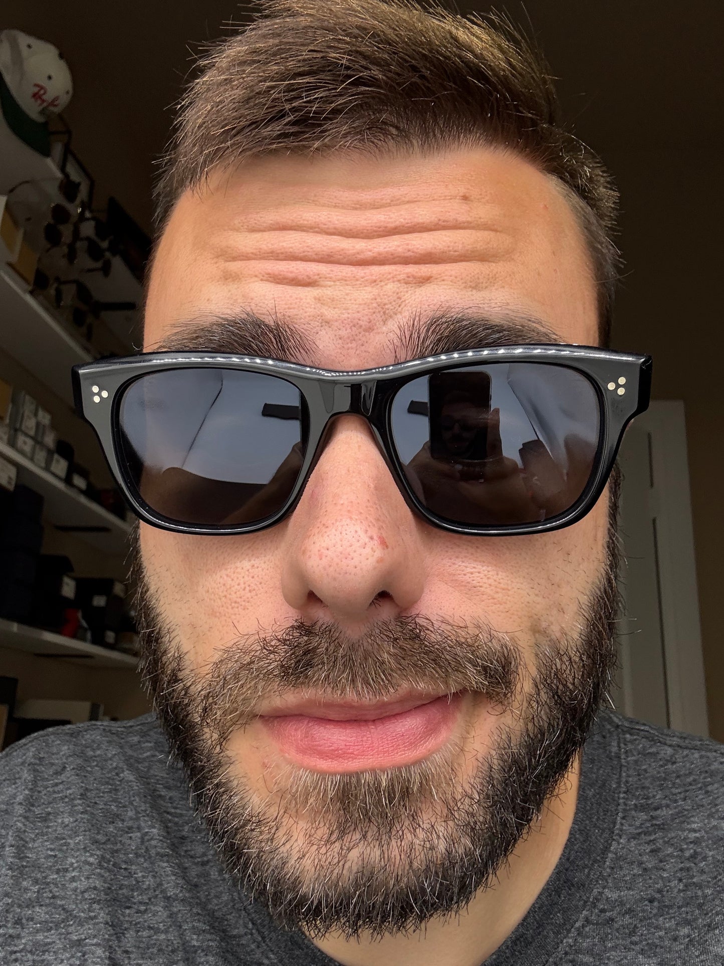 Oliver Peoples Birell Sun 52mm Black / Carbon Gray OV 5524 SU 1492R5 Preowned