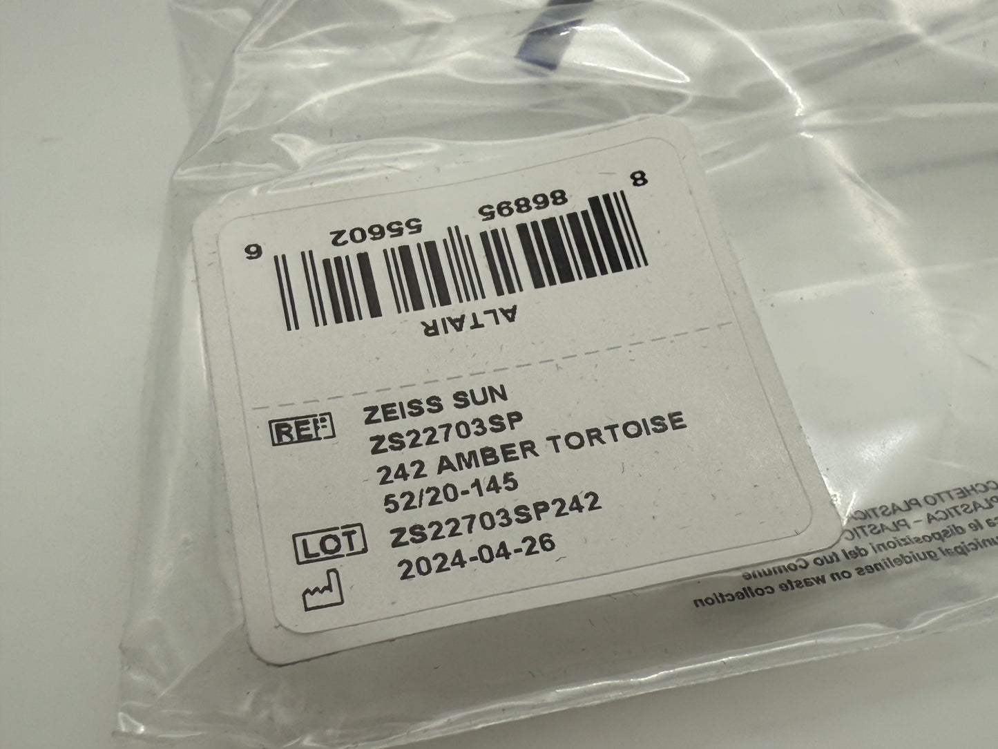 ZEISS 52mm Titanium Polarized Brown Lens / Amber Tortoise ZS22703SP NEW
