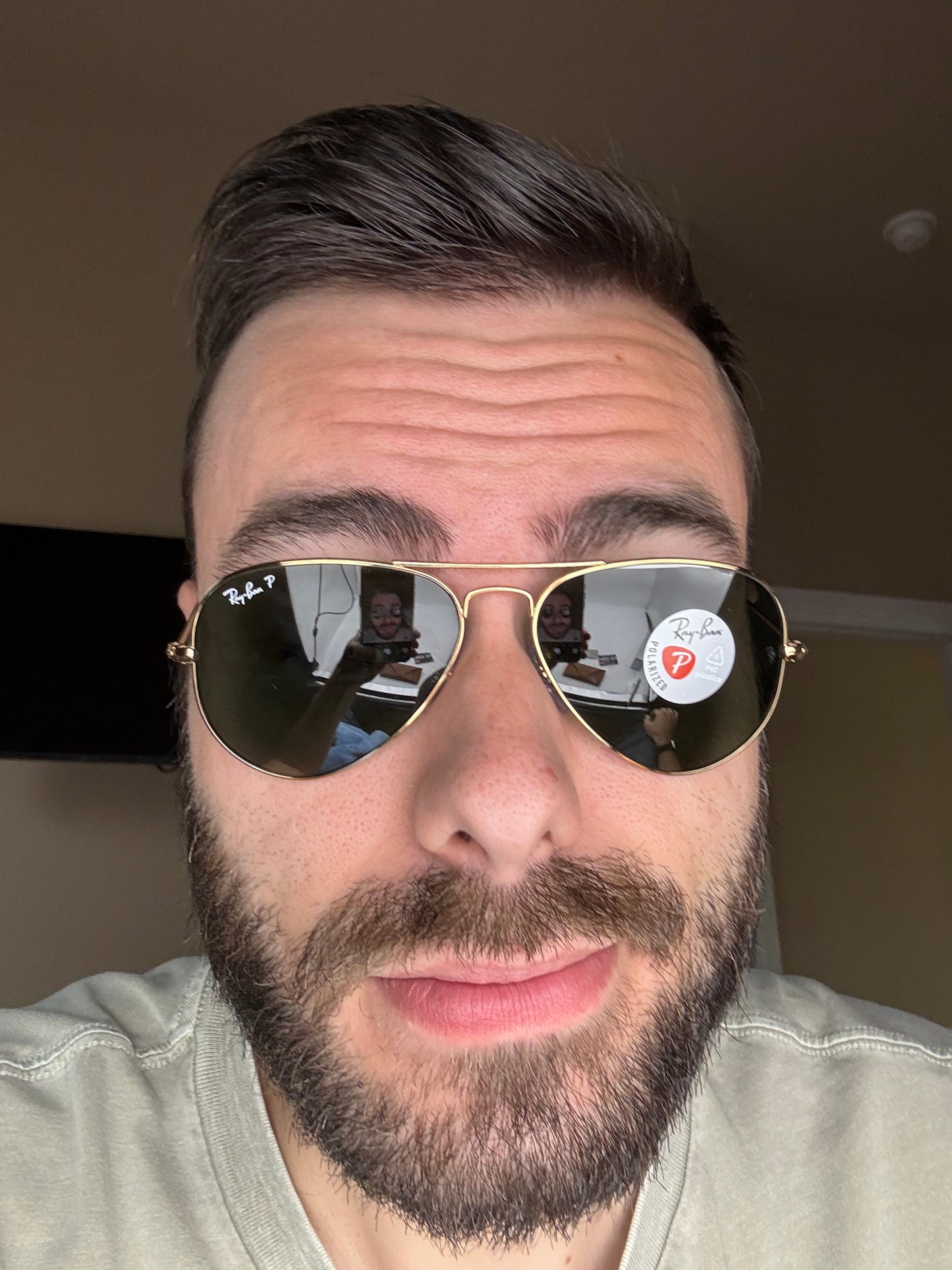 Ray-Ban Aviator 55mm Gold / G-15 Polarized Glass Lens RB 3025 001/58 Italy NEW