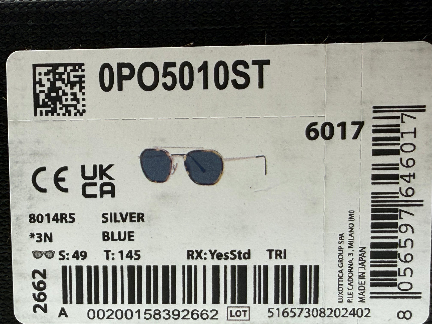Persol PO 5010 ST 49mm Havana - Silver Titanium / Blue Crystal Lens 8014R5 Japan NEW