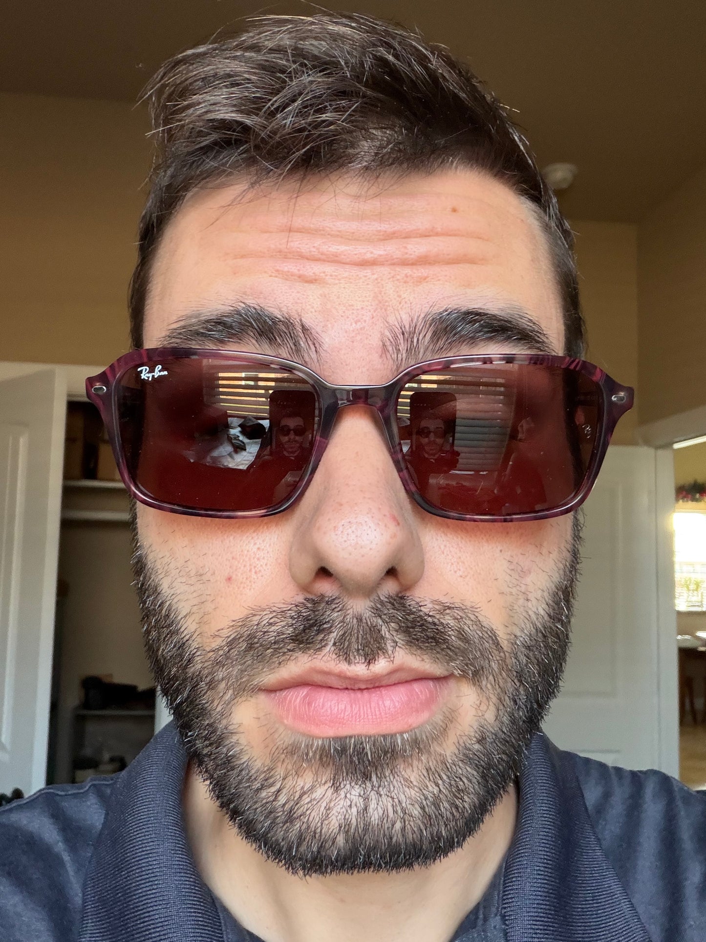 Ray-Ban Raimond 56mm RB 2231 Transparent Fantasy Violet Red / Red Crystal NEW