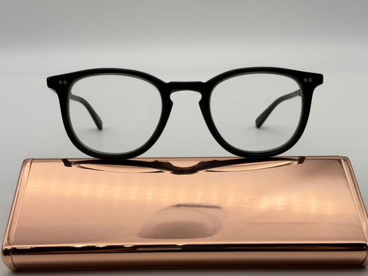 Mr. Leight Coopers C Matte Black 46mm Demo Oval Unisex Eyeglasses