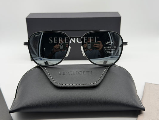 Serengeti Navigator 55mm Matte Black / Onyx Mineral Polarized Photochromic Italy NEW