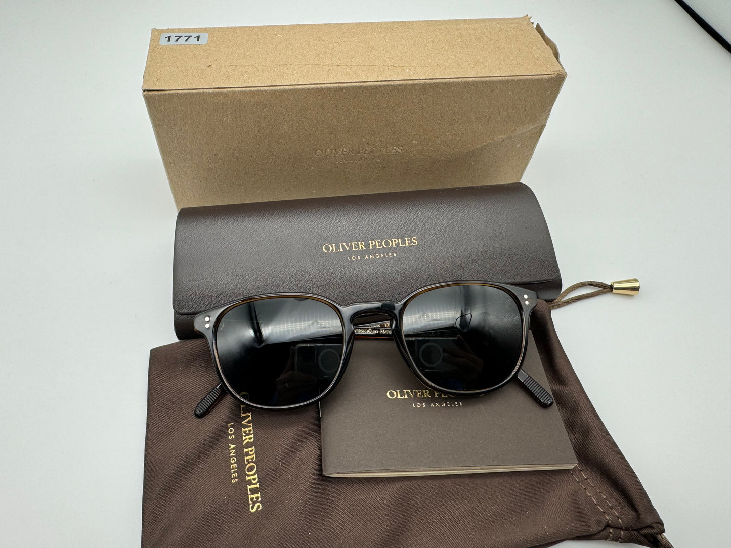 Oliver Peoples Fairmont Sun 49mm Tuscany Tortoise / Green Polarized OV52195 1724P1 Italy NEW