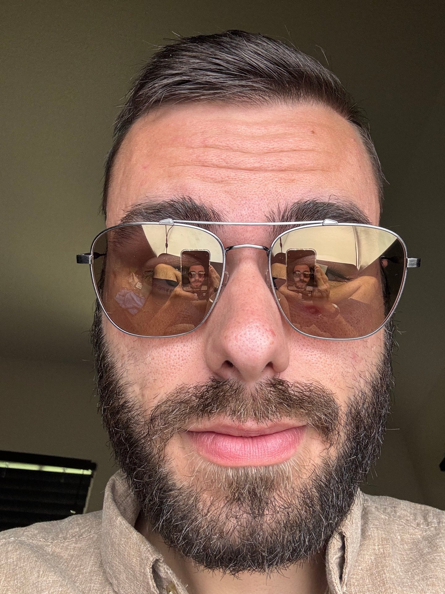 Oliver Peoples Brunello Cucinelli Marsan 55mm Photochromic Chrome Taupe / Antique Pewter OV 1322 Titanium 52445D JAPAN NEW